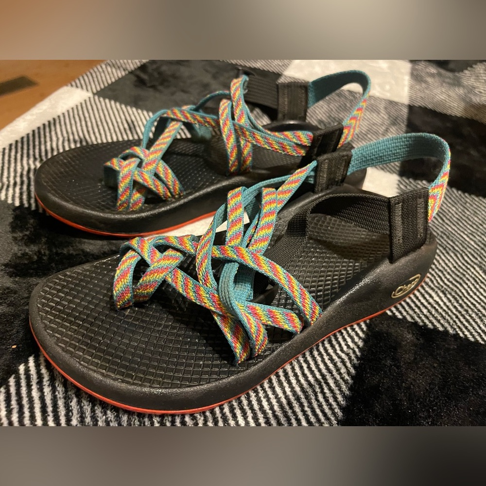 Chaco Z/Cloud X2 Size 6 Colorful Rainbow Sport Sandals Shoes Women's